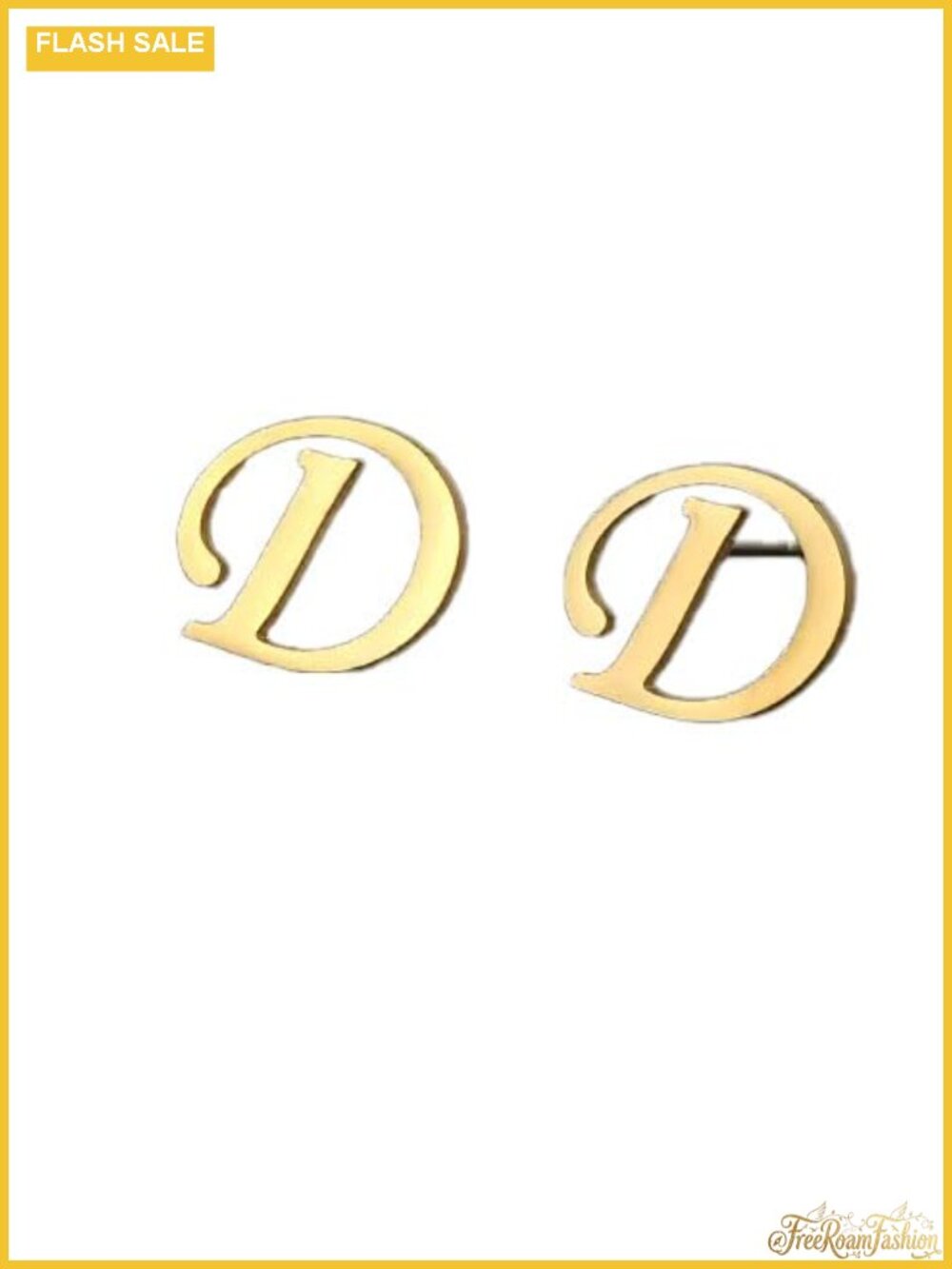Large Stud Gold-Plated A-Z Earrings for Women Stainless Steel